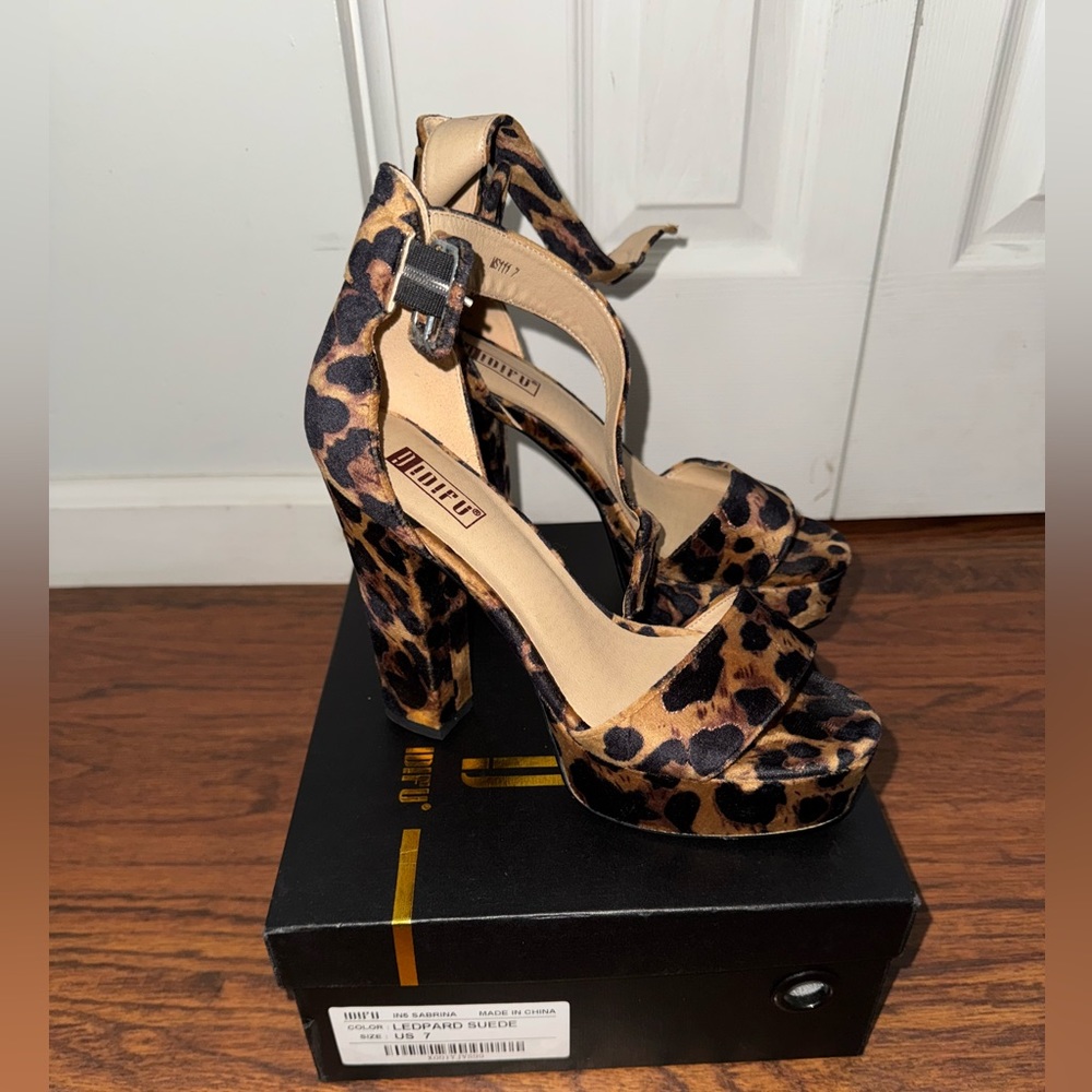 Leopard heels 4 inch
